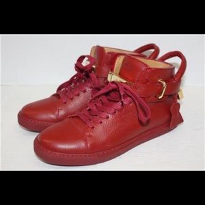 Red buscemi leather sneakers